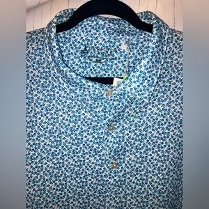 NWT Bermuda Sands Men’s 2X Saddleback Golf Course Floral Blue Shirt
